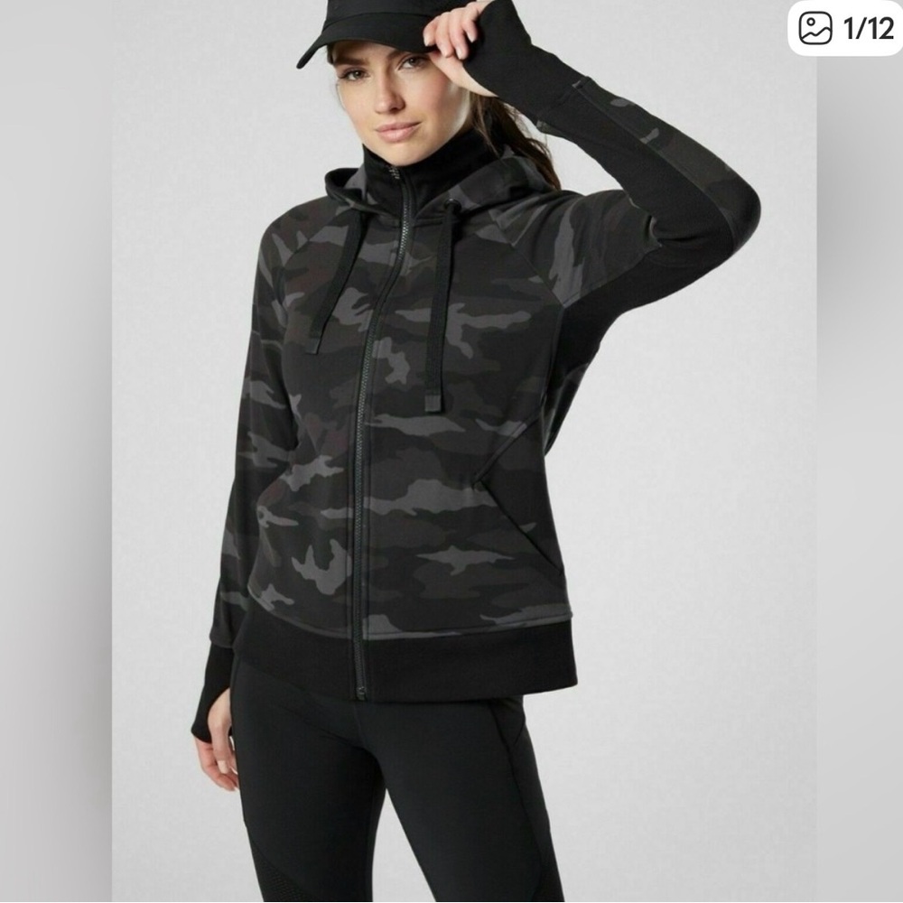 Athleta Charcoal Zip-Up Hoodie